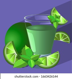 A sip of a refreshing cocktail in hot weather