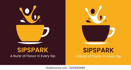 Sip Spark Logo with brown and yellow