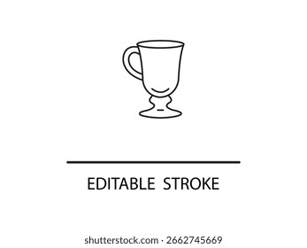 Deléitese con estilo con este elegante contorno de copa de café irlandés, perfecto para diseños de bebidas acogedores.