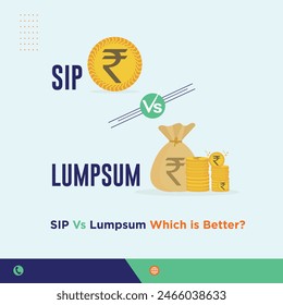 Sip vs Lumpsum, Invest, Stock, Finance Info Vector Design Template