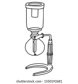 Siphon coffee with hand drawing style