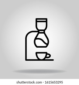 siphon icon with black line style
