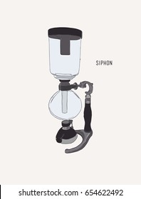 siphon or syphon coffee machine , sketch vector.