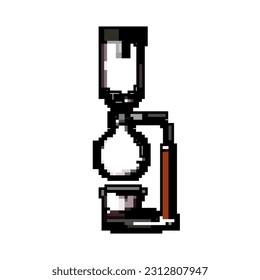 siphon syphon coffee maker game pixel art retro vector. bit siphon syphon coffee maker. old vintage illustration