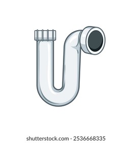 siphon waste drain trap cartoon. clog pipe, sewer odor, blockage installation siphon waste drain trap sign. isolated symbol vector illustration