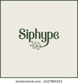 Logotipo elegante de la marca de fábrica de Siphype en verde suave con diseño mínimo del estilo
