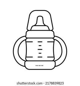 sippy cup for feeding baby line icon vector. sippy cup for feeding baby sign. isolated contour symbol black illustration