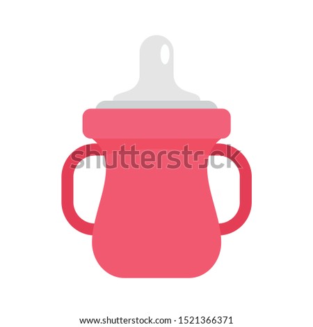 Sippy cup icon. Flat illustration of sippy cup vector icon for web design