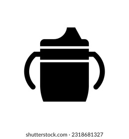 Sippy cup icon, logo isolated on white background