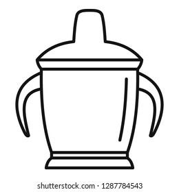 Sippy cup icon. Outline sippy cup vector icon for web design isolated on white background