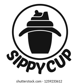 Sippy cup logo. Simple illustration of sippy cup vector logo for web design isolated on white background