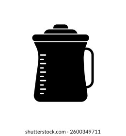 Sippy cup outline icon, vector simple flat black trendy style illustration for web and app..eps