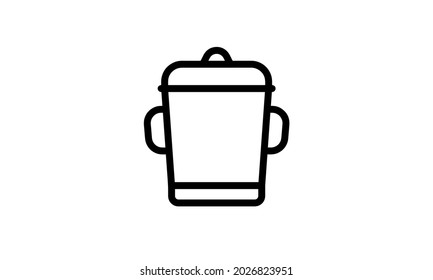 sippy cup vector icon outline style 