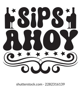 Archivo vectorial de diseño de camisetas Sips Ahoy