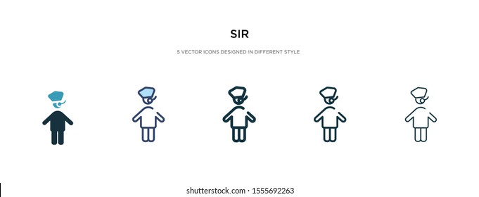 sir icon in different style vector illustration. two colored and black sir vector icons designed in filled, outline, line and stroke style can be used for web, mobile, ui