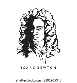 Sir Isaac Newton Vector Illustration