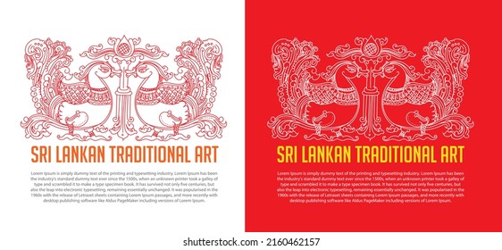 sir Lankan traditional vector art