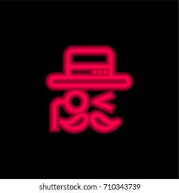 Sir red glowing neon ui ux icon. Glowing sign logo vector