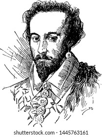 Sir Walter Raleigh, vintage illustration