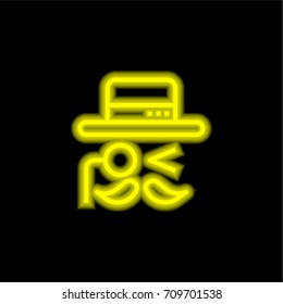 Sir yellow glowing neon ui ux icon. Glowing sign logo vector