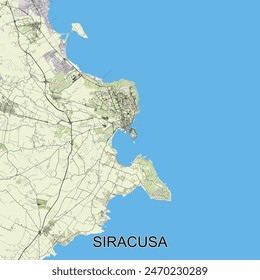 Siracusa, Italy map poster art