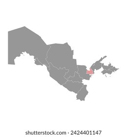 Sirdaryo Region map, administrative division of Uzbekistan. Vector illustration.