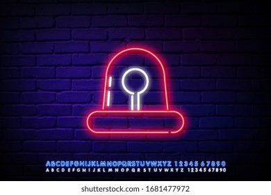 siren alarm outline icon. Elements of Security in neon style icons. Simple icon for websites, web design, mobile app, info graphics