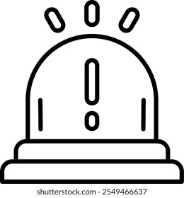 Siren Alarm Outline Icon Style Design