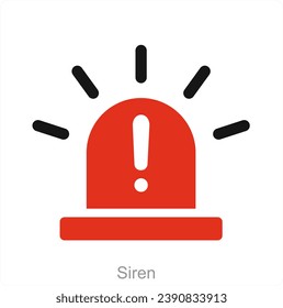 Concepto de icono de sirena y alerta