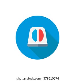 Siren ambulance icon in a flat design with long shadow illustration vector