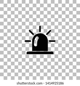 Siren. Black flat icon on a transparent background. Pictogram for your project
