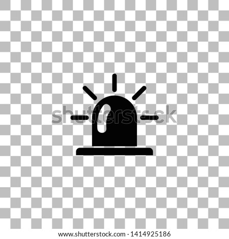 Siren. Black flat icon on a transparent background. Pictogram for your project