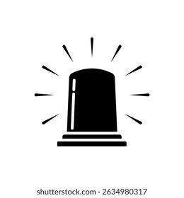 Siren black icon, outline icon style, linear pictogram icon