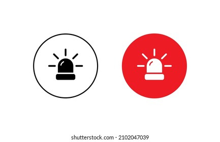 Siren, Emergency Alarm Icon Vector in Flat Style