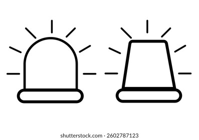 Siren emergency light icon with exclamation mark sign
