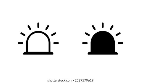 Siren emergency light icon isolated on white background. Emergency lamp sign symbol