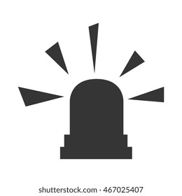siren emergency light lamp bulb urgent alert vector graphic isolated illustration