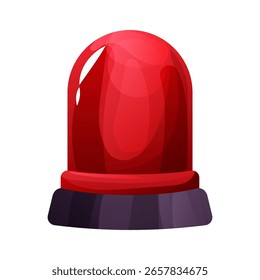 Sinal de emergência sirene, alarme intermitente. Aviso urgente de polícia de lâmpada vermelha, ambulância ou resgate. Alerta de flash de atenção. 