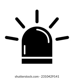 Siren fire alarm sign, signal danger light symbol, ambulance police alert vector illustration .