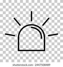 Siren fire alarm sign, signal danger light symbol, ambulance police alert vector illustration .