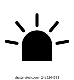 Siren fire alarm sign, signal danger light symbol, ambulance police alert vector illustration .