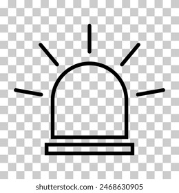 Siren fire alarm sign, signal danger light symbol, ambulance police alert vector illustration .