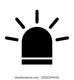 Siren fire alarm sign, signal danger light symbol, ambulance police alert vector illustration .