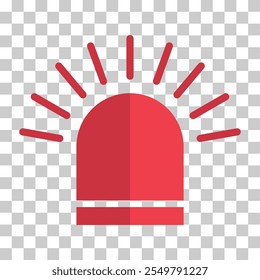 Siren fire alarm sign, signal danger light symbol, ambulance police alert vector illustration .