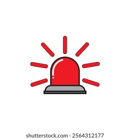 Siren fire alarm sign, signal danger light symbol, ambulance police alert vector illustration .