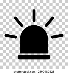 Siren fire alarm sign, signal danger light symbol, ambulance police alert vector illustration .