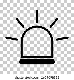 Siren fire alarm sign, signal danger light symbol, ambulance police alert vector illustration .