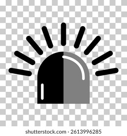 Siren fire alarm sign, signal danger light symbol, ambulance police alert vector illustration .