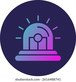 Siren Glyph Circle Gradient Icon