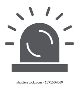 Siren glyph icon, light and caution, alarm sign, vector graphics, a solid pattern on a white background, eps 10.